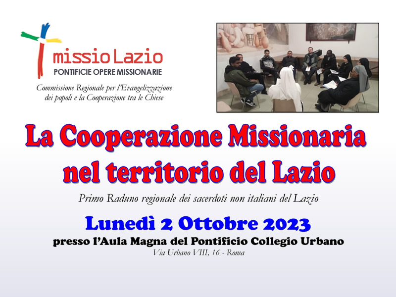 la cooperazioen missionaria nel territorio del lazio, 2 ottobre 2023